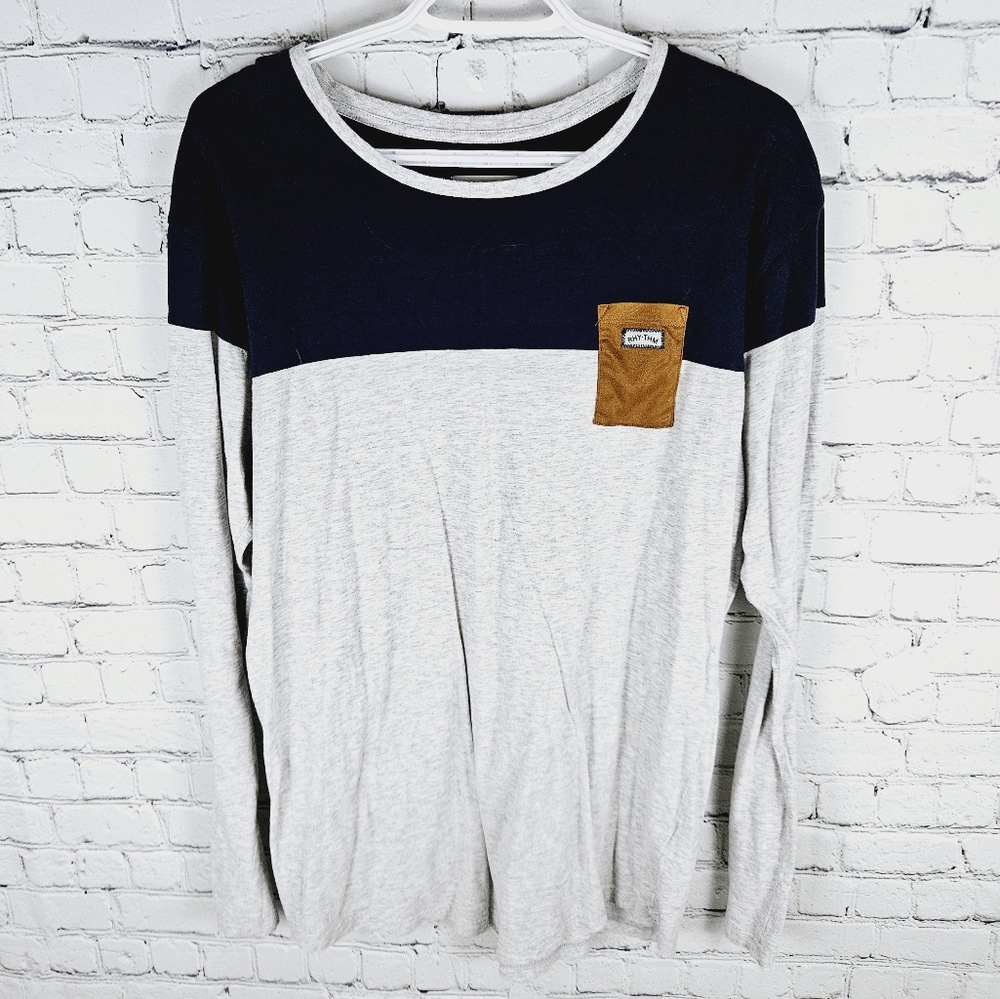 RHYTHM. | long sleeve scoop neck color block shirt